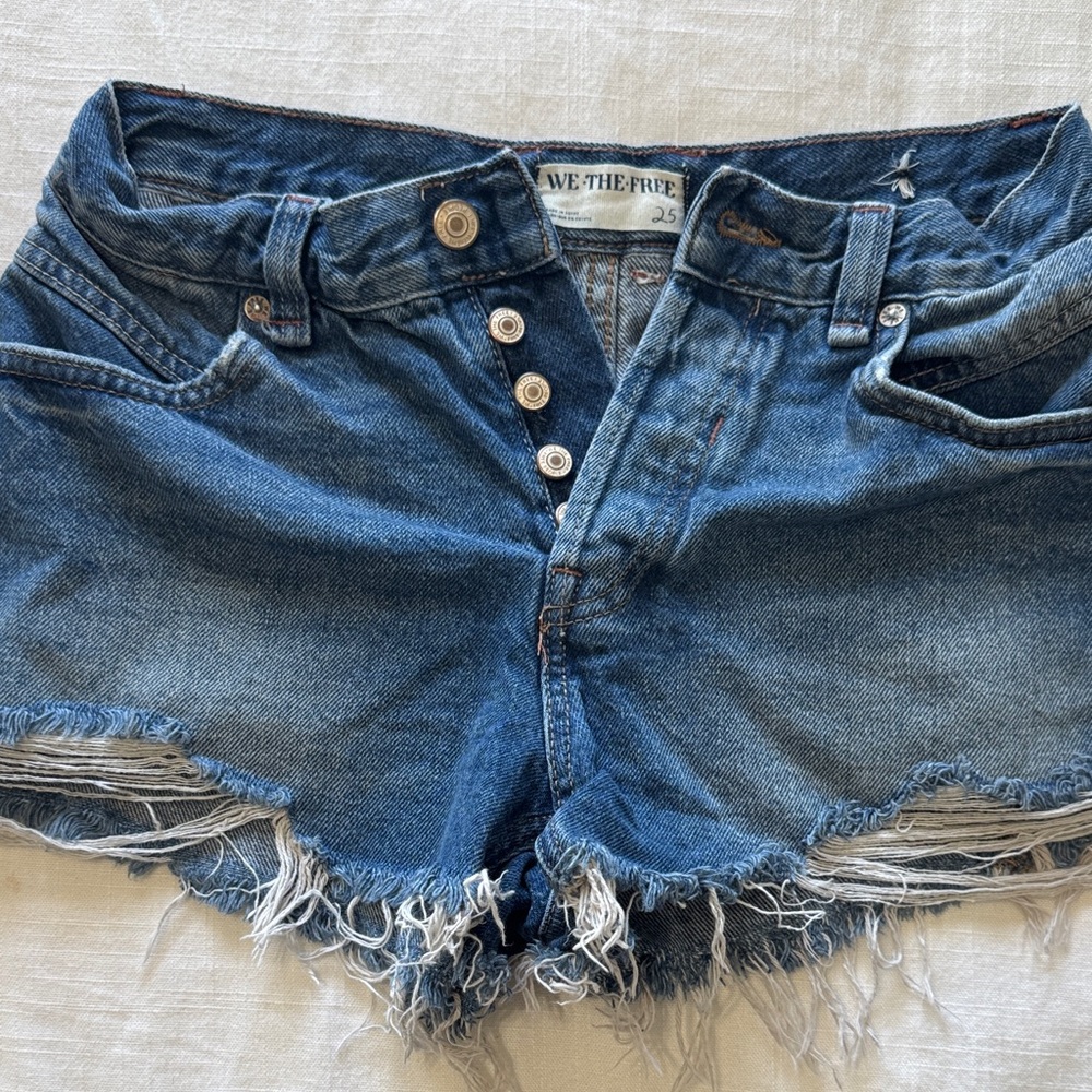 We The Free Distressed Blue Jean Shorts